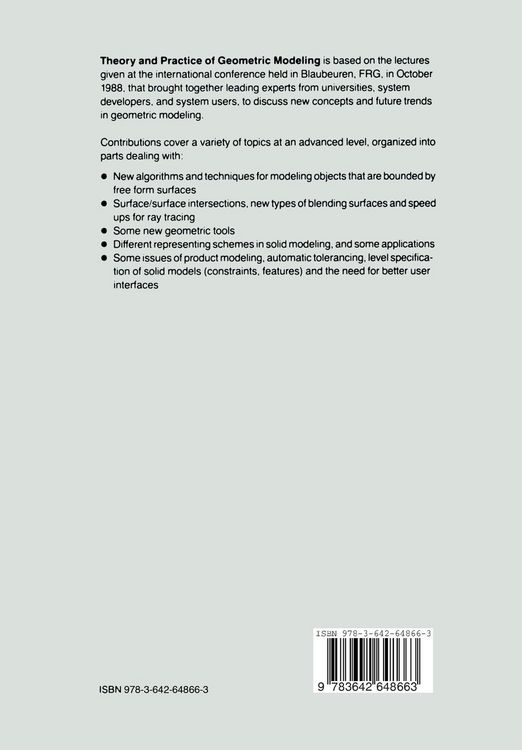 Produktbild: Theory and Practice of Geometric Modeling