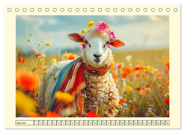 Produktbild: Elegante Modenschau auf dem Land. Bauernhoftiere als Fashion-Ikonen (Tischkalender 2026 DIN A5 quer), CALVENDO Monatskalender