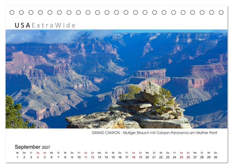 Produktbild: GRAND CANYON Panoramabilder (Tischkalender 2027 DIN A5 quer), CALVENDO Monatskalender