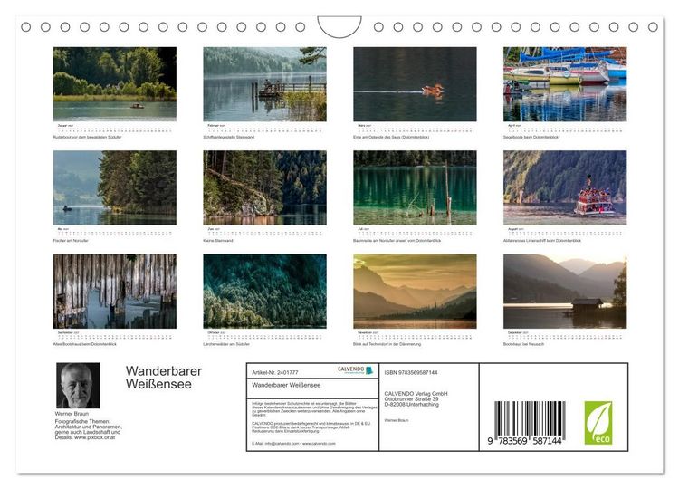 Produktbild: Wanderbarer Wei&szlig;ensee (Wandkalender 2027 DIN A4 quer), CALVENDO Monatskalender