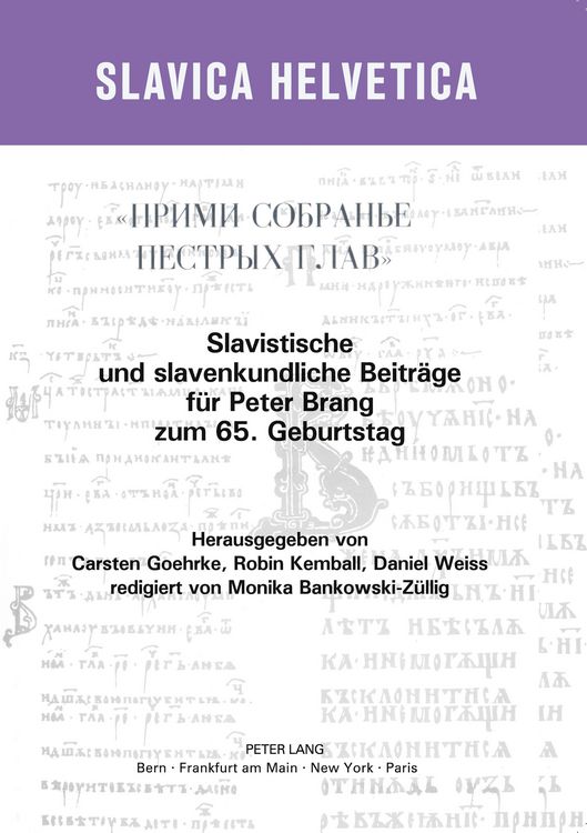 Produktbild: Slavistische und slavenkundliche Beitr&auml;ge f&uuml;r Peter Brang zum 65. Geburtstag