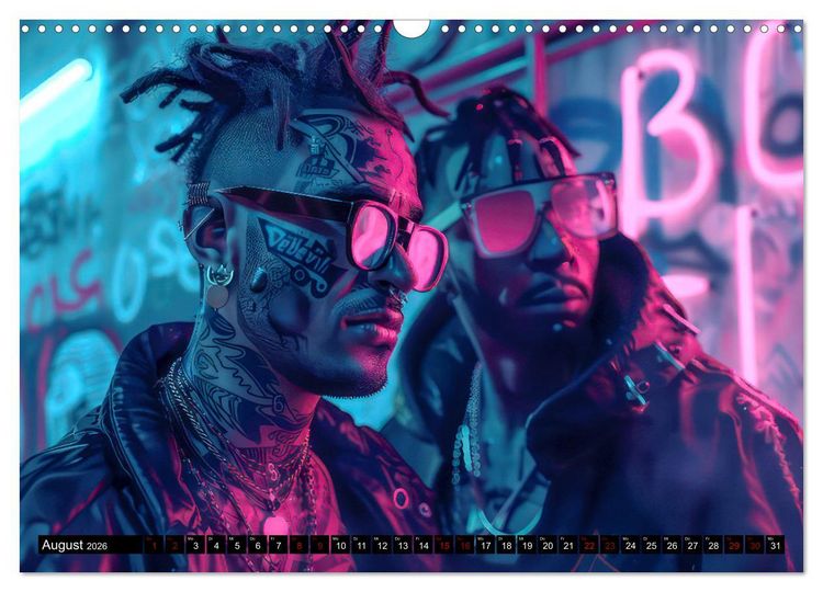 Produktbild: Cyberpunk - Hochtechnisierte Neonwelt (Wandkalender 2026 DIN A3 quer), CALVENDO Monatskalender