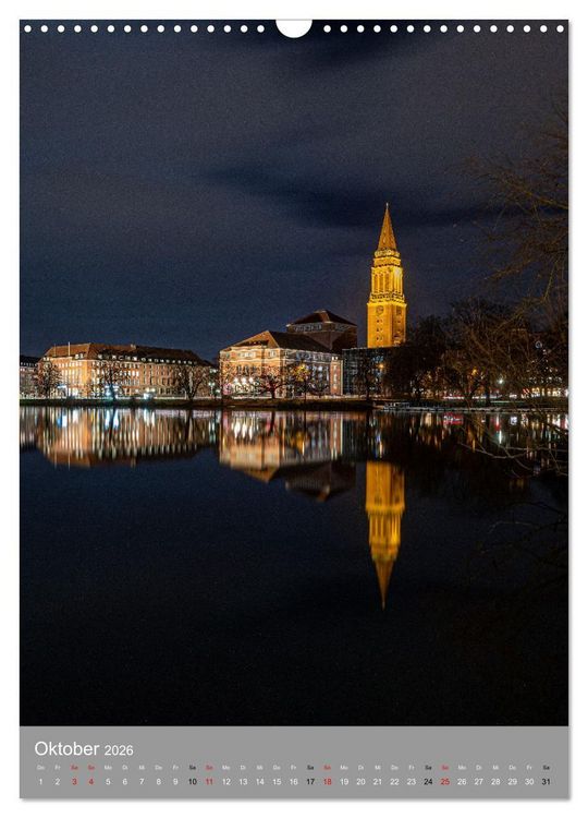 Produktbild: Kiel im Dunkeln. (Wandkalender 2026 DIN A3 hoch), CALVENDO Monatskalender