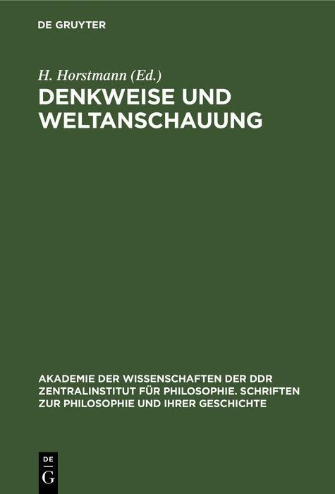 Produktbild: Denkweise und Weltanschauung
