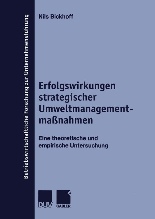 Produktbild: Erfolgswirkungen strategischer Umweltmanagementma&szlig;nahmen