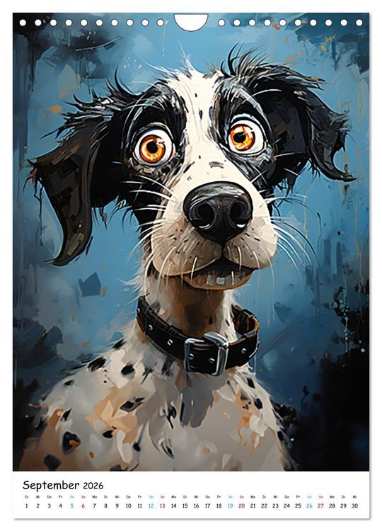 Produktbild: Crazy Dogs Bekannte Hunderassen im Comicstyle (Wandkalender 2026 DIN A4 hoch), CALVENDO Monatskalender