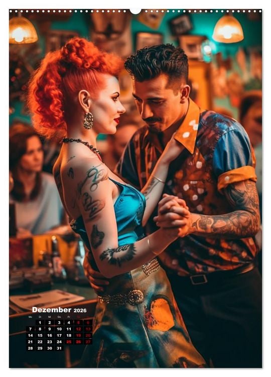 Produktbild: Rockabilly (Wandkalender 2026 DIN A2 hoch), CALVENDO Monatskalender