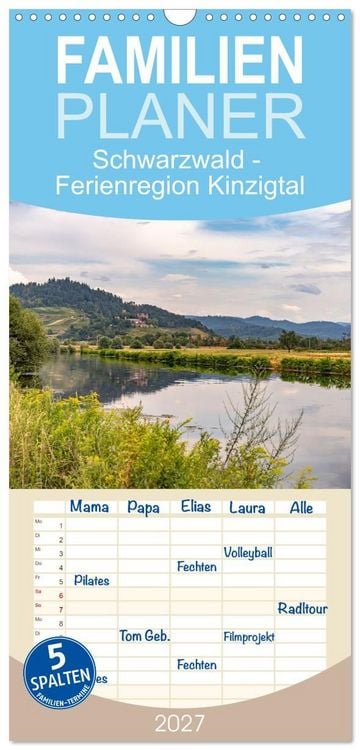 Produktbild: Familienplaner 2027 - Schwarzwald - Ferienregion Kinzigtal mit 5 Spalten (Wandkalender, 21 x 45 cm) CALVENDO