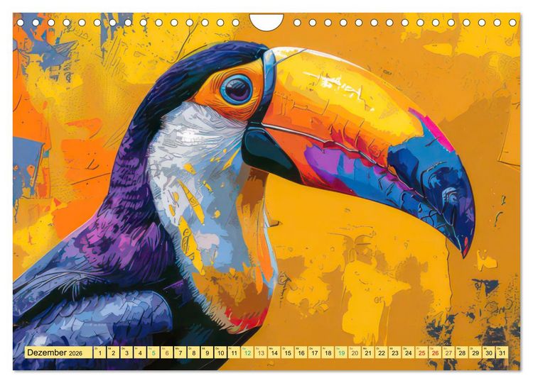 Produktbild: Tiere im Pop Art Kleid (Wandkalender 2026 DIN A4 quer), CALVENDO Monatskalender