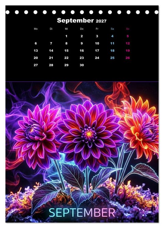 Produktbild: Neon Botanicals - Flora im Lichtrausch (Tischkalender 2027 DIN A5 hoch), CALVENDO Monatskalender