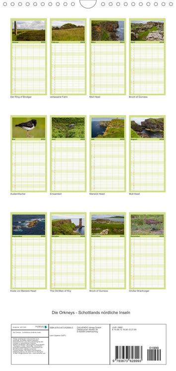 Produktbild: Familienplaner Die Orkneys - Schottlands n&ouml;rdliche Inseln (Wandkalender 2022 , 21 cm x 45 cm, hoch)