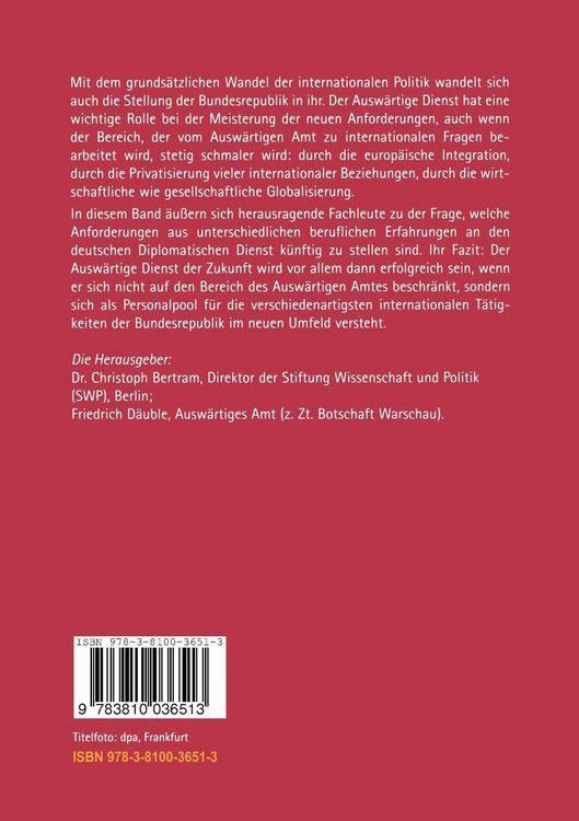Produktbild: Wem dient der Ausw&auml;rtige Dienst?