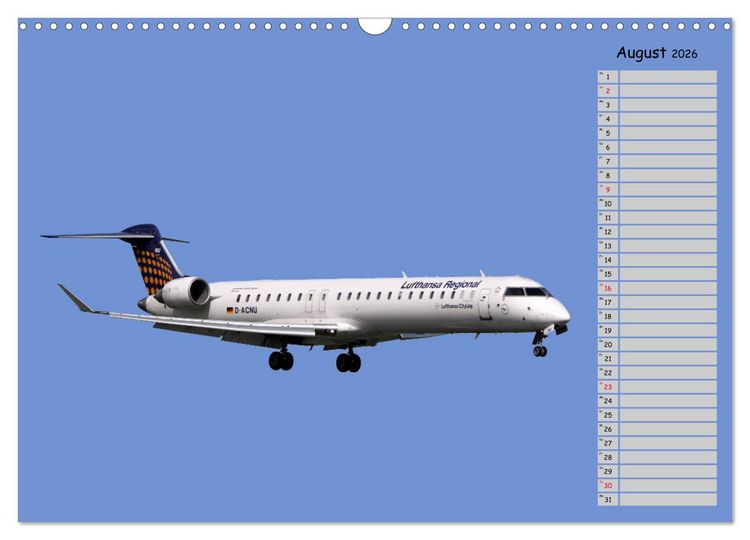 Produktbild: Flugzeuge &ndash; Starts und Landeanfl&uuml;ge Geburtstagsplaner (Wandkalender 2026 DIN A3 quer), CALVENDO Monatskalender