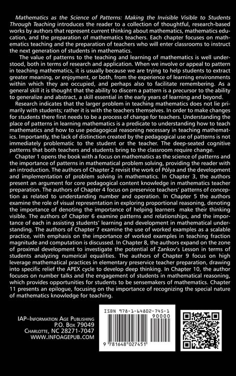 Produktbild: Mathematics as the Science of Patterns