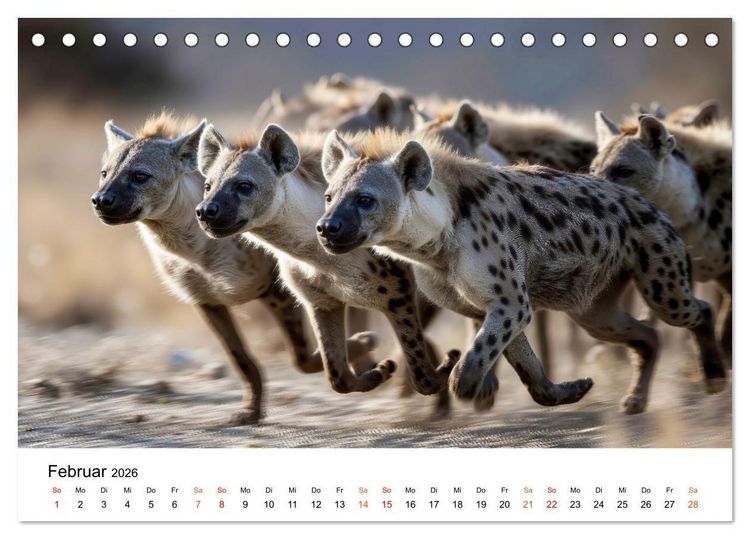 Produktbild: Hy&auml;nen - Afrikas geheimnisvolle J&auml;ger (Tischkalender 2026 DIN A5 quer), CALVENDO Monatskalender