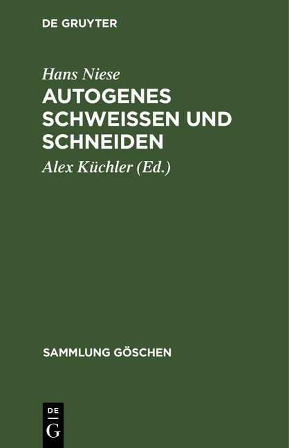 Produktbild: Autogenes Schwei&szlig;en und Schneiden