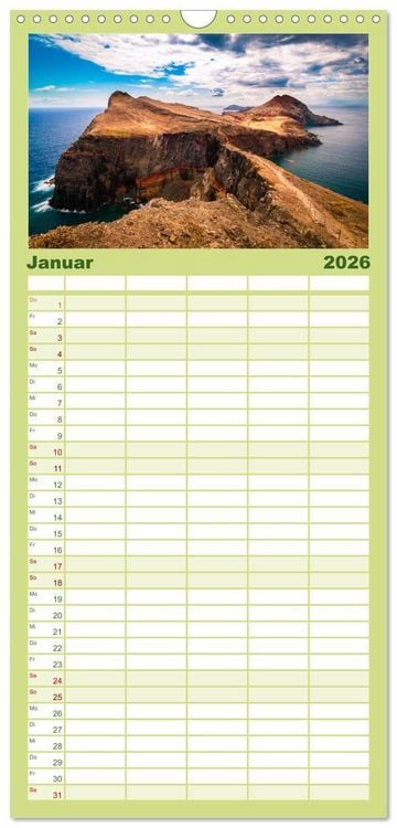 Produktbild: Familienplaner 2026 - Madeira - Eine Perle im Atlantischen Ozean mit 5 Spalten (Wandkalender, 21 x 45 cm) CALVENDO