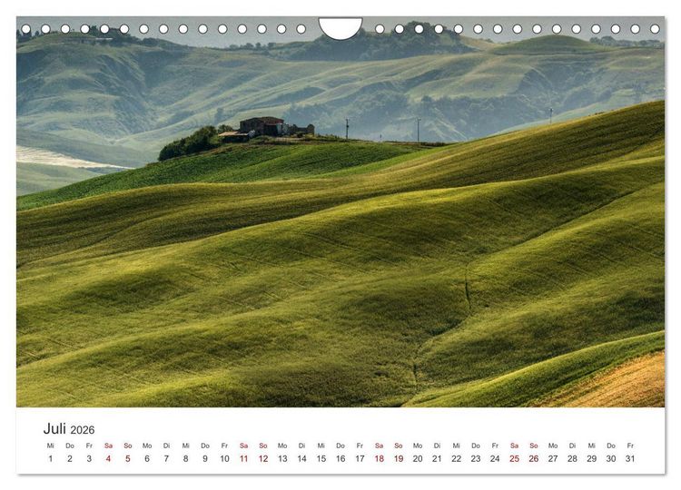 Produktbild: Gr&uuml;ne Farbt&ouml;ne Toskana (Wandkalender 2026 DIN A4 quer), CALVENDO Monatskalender