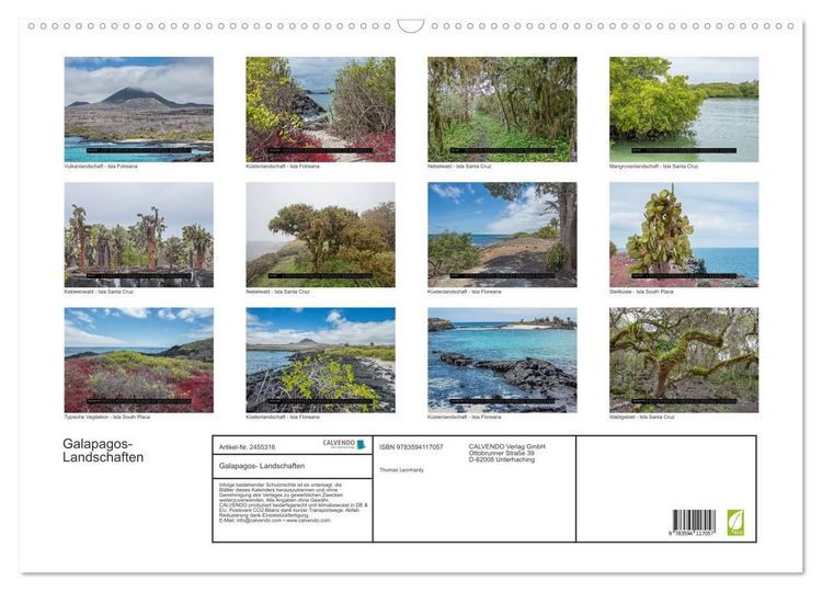 Produktbild: Galapagos- Landschaften (Wandkalender 2027 DIN A2 quer), CALVENDO Monatskalender
