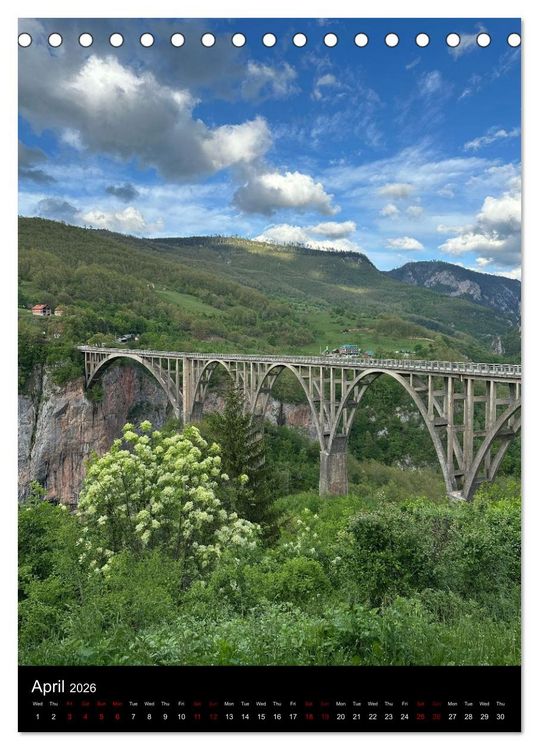 Produktbild: Durmitor &mdash; Majestic Peaks of Montenegro (Desk Calendar 2026 DIN A5 portrait), CALVENDO 12 Month DeskCalendar