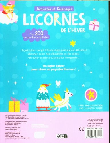 Produktbild: Licornes de l'hiver : activit&eacute;s et coloriages