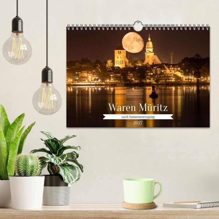 Produktbild: Waren M&uuml;ritz, nach Sonnenuntergang (Wandkalender 2027 DIN A4 quer), CALVENDO Monatskalender