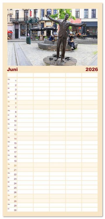 Produktbild: Familienplaner 2026 - Br&uuml;ssel - Spannende Metropole mit 5 Spalten (Wandkalender, 21 x 45 cm) CALVENDO