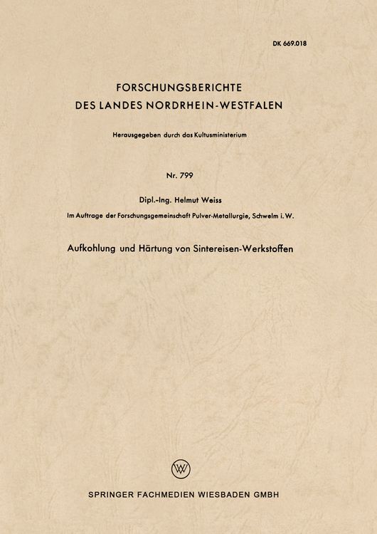 Produktbild: Aufkohlung und H&auml;rtung von Sintereisen-Werkstoffen