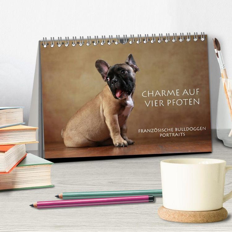 Produktbild: Charme auf vier Pfoten - Franz&ouml;sische Bulldoggen Portraits (Tischkalender 2026 DIN A5 quer), CALVENDO Monatskalender