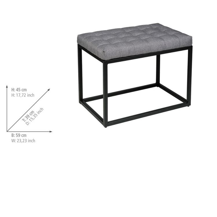 Produktbild: Bank mit Polster Mod. Amandola, 59 x 45,5 x 39 cm, belastbar bis zu 120 kg