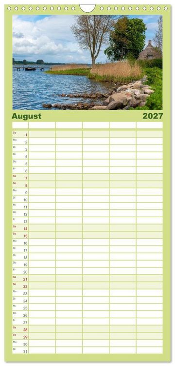 Produktbild: Familienplaner 2027 - Unterwegs entlang der Schlei mit 5 Spalten (Wandkalender, 21 x 45 cm) CALVENDO