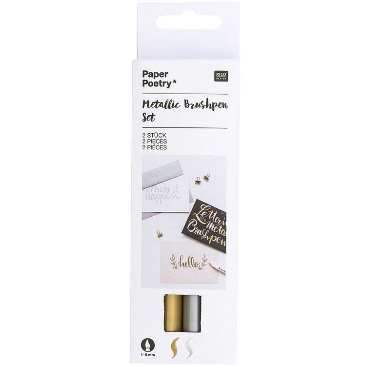 Produktbild: Metallic Brushpens Set Gold Silber