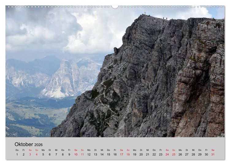 Produktbild: S&uuml;dtiroler Bergwelten - Die monti pallidi, Idylle die fast unwirklich erscheint (hochwertiger Premium Wandkalender 2026 DIN A2 quer), Kunstdruck in Hochglanz