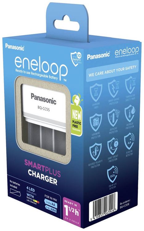 Produktbild: Panasonic Smart & Quick BQ-CC55 Akkupack-Ladeger&auml;t NiMH Micro (AAA), Mignon (AA)