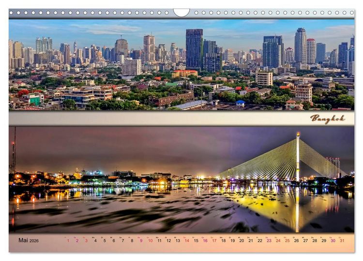 Produktbild: St&auml;dte der Welt, Panoramen (Wandkalender 2026 DIN A3 quer), CALVENDO Monatskalender