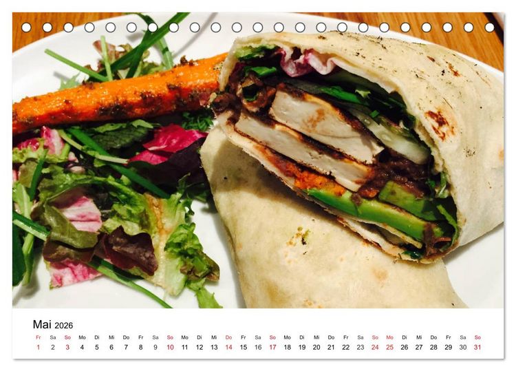 Produktbild: Vegane Gerichte. Abwechslungsreich, kreativ und k&ouml;stlich (Tischkalender 2026 DIN A5 quer), CALVENDO Monatskalender