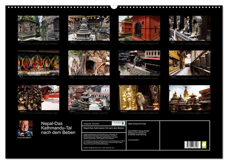 Produktbild: Nepal-Das Kathmandu-Tal nach dem Beben (Wandkalender 2026 DIN A2 quer), CALVENDO Monatskalender