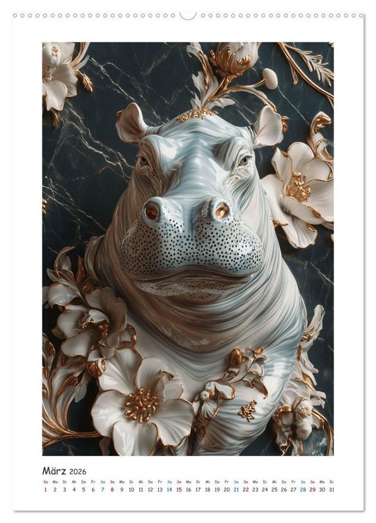Produktbild: Kunst trifft Natur (hochwertiger Premium Wandkalender 2026 DIN A2 hoch), Kunstdruck in Hochglanz