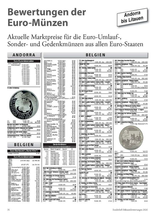 Produktbild: Münzenbewertungen Sonderheft 2026