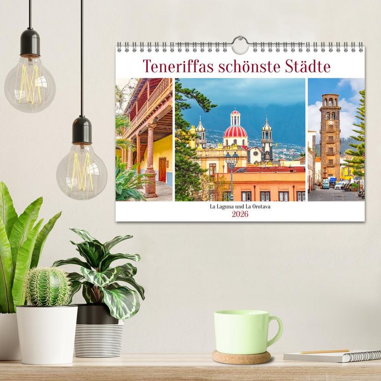 Produktbild: Teneriffas sch&ouml;nste St&auml;dte - La Laguna und La Orotava (Wandkalender 2026 DIN A4 quer), CALVENDO Monatskalender