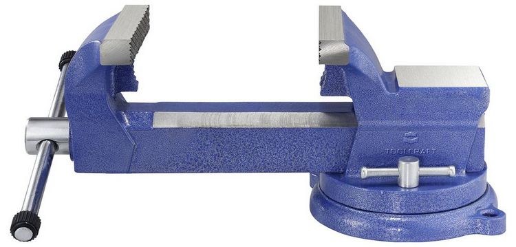 Produktbild: TOOLCRAFT Schraubstock TO-10398732 Backenbreite: 125 mm Spann-Weite (max.): 150 mm