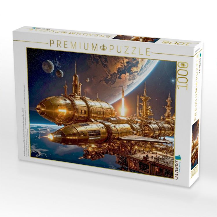 Produktbild: CALVENDO Puzzle Andockman&ouml;ver von Flashcube III und Brassliner II an eine Raumstation | 1000 Teile Lege-Gr&ouml;&szlig;e 64x48cm Foto-Puzzle f&uuml;r gl&uuml;ckliche Stund