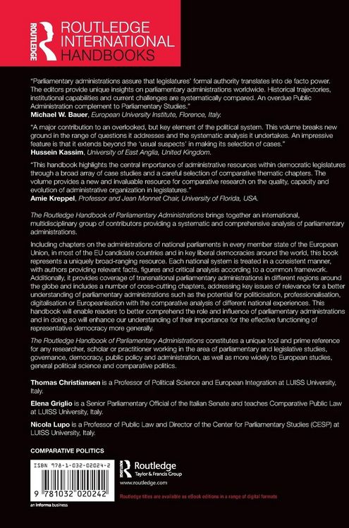Produktbild: The Routledge Handbook of Parliamentary Administrations
