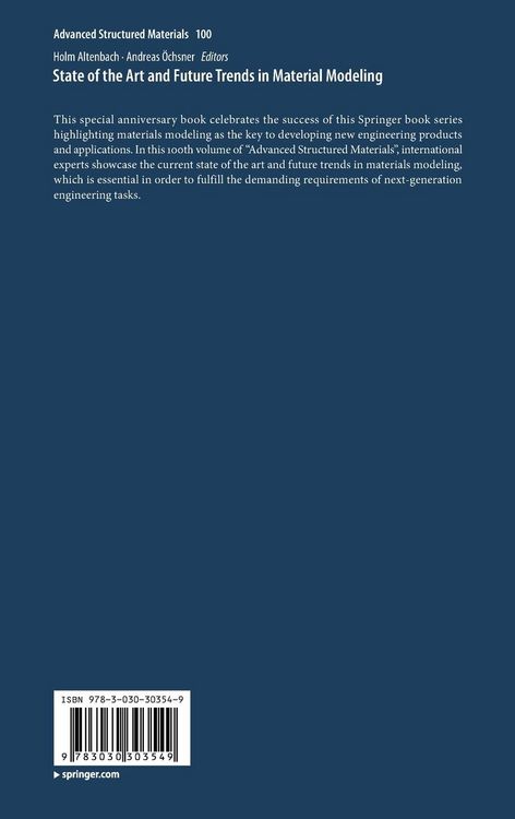 Produktbild: State of the Art and Future Trends in Material Modeling