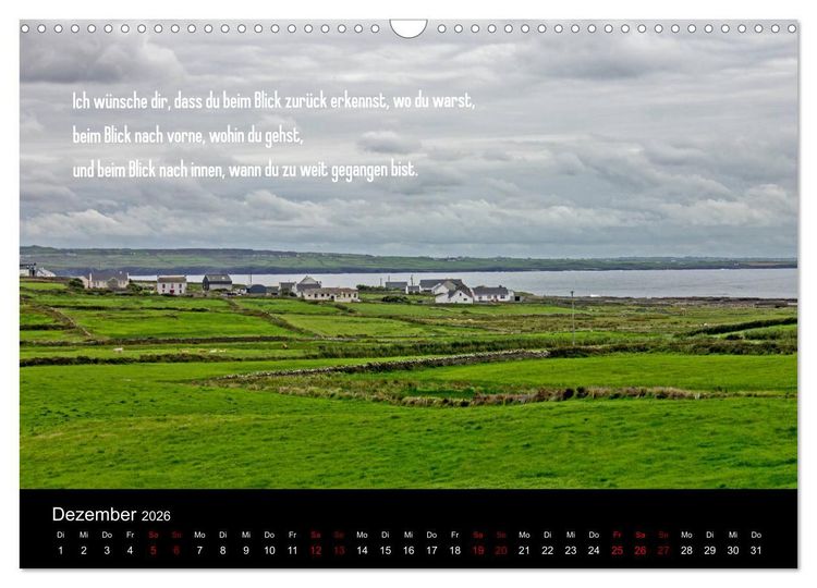 Produktbild: Irland - Irische Segensw&uuml;nsche (Wandkalender 2026 DIN A3 quer), CALVENDO Monatskalender