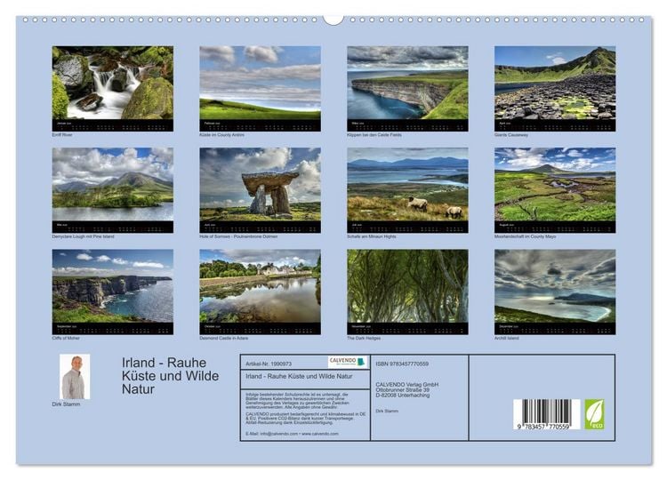Produktbild: Irland - Rauhe K&uuml;ste und Wilde Natur (hochwertiger Premium Wandkalender 2026 DIN A2 quer), Kunstdruck in Hochglanz