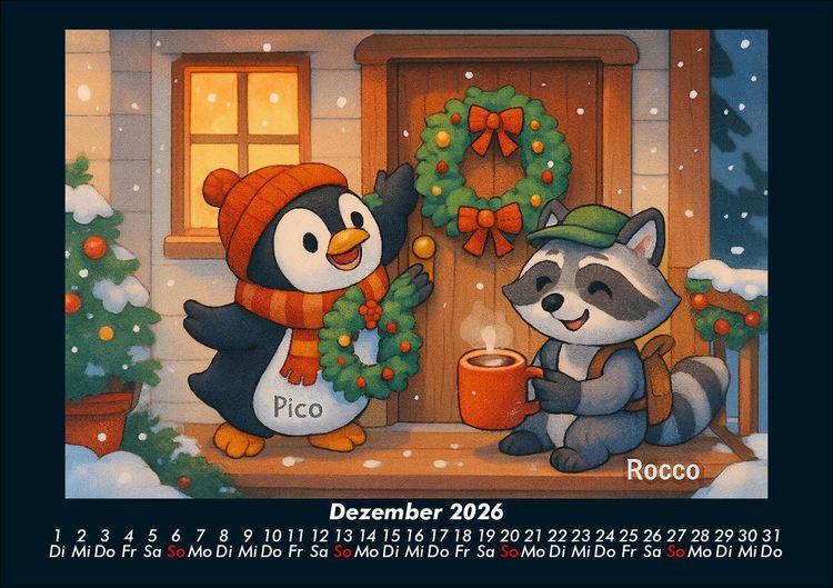 Produktbild: Pico & Rocco bauen ein Haus 2026 Fotokalender DIN A5