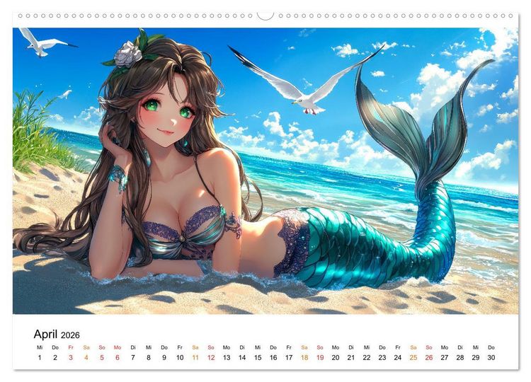 Produktbild: Meerjungfrauen - geheimnisvolle Sch&ouml;nheiten des Meeres (Wandkalender 2026 DIN A2 quer), CALVENDO Monatskalender