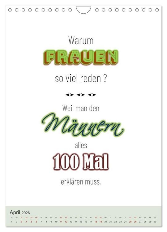 Produktbild: Was Mann &uuml;ber Frau wissen sollte und umgekehrt ... (Wandkalender 2026 DIN A4 hoch), CALVENDO Monatskalender