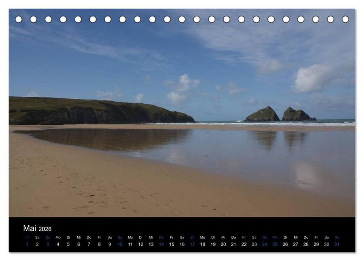Produktbild: Anblicke und Ausblicke in Cornwall (Tischkalender 2026 DIN A5 quer), CALVENDO Monatskalender